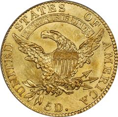 Picture of 1818 CAPPED BUST $5, 5D/50 MS63 