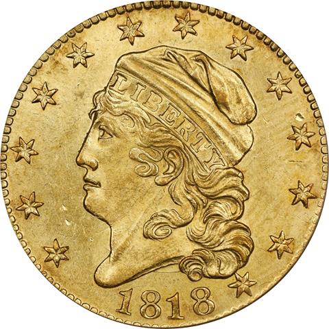 1818 CAPPED BUST $5