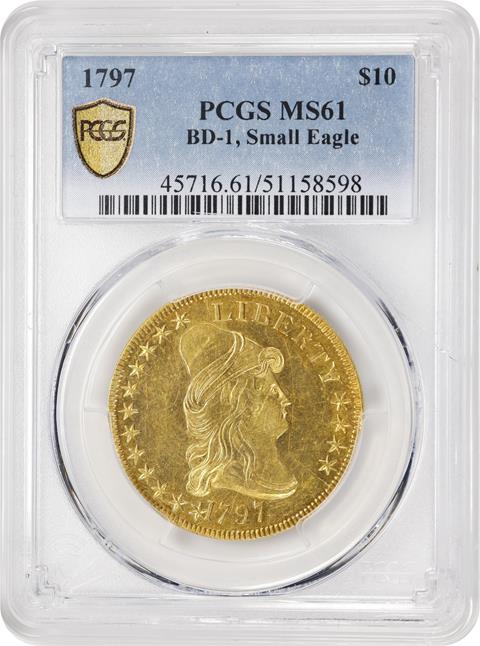 Picture of 1797 DRAPED BUST $10, SMALL EAGLE MS61 