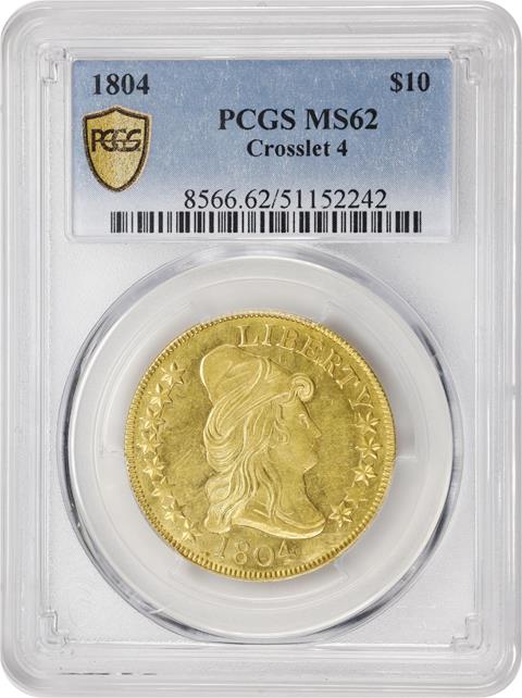 Picture of 1804 DRAPED BUST $10, CROSS 4 MS62 