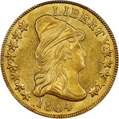 Picture of 1804 DRAPED BUST $10, CROSS 4 MS62 