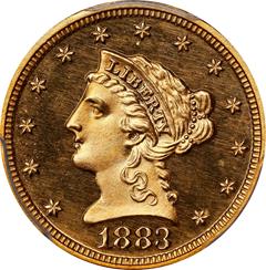 Picture of 1883 LIBERTY HEAD $2.5 PR67 Cameo