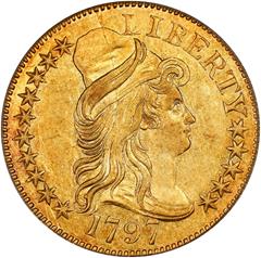 Picture of 1797 DRAPED BUST $5, SMALL EAG, 15 ST OBV AU58 