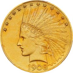 Picture of 1908 INDIAN $10, MOTTO PR67 