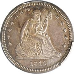 Picture of 1840 LIBERTY SEATED 25C, DRAPERY PR64 