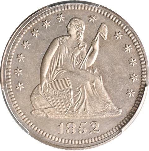 1852 LIBERTY SEATED 25C