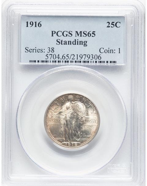 Picture of 1916 STANDING LIBERTY 25C, STANDING LIBERTY MS65 