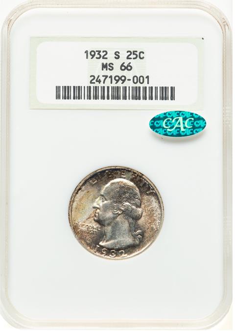 Picture of 1932-S WASHINGTON 25C MS66 
