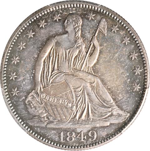 Picture of 1849 LIBERTY SEATED 50C, NO MOTTO PR64  Picture of 1849 LIBERTY SEATED 50C, NO MOTTO PR64