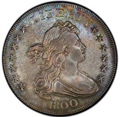 Picture of 1800 DRAPED BUST $1, 12 ARROWS MS62 
