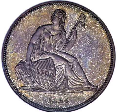 Picture of 1836 GOBRECHT S$1 J-60, ORIGINAL - COIN ALIGNMENT PR65  Picture of 1836 GOBRECHT S$1 J-60, ORIGINAL - COIN ALIGNMENT PR65