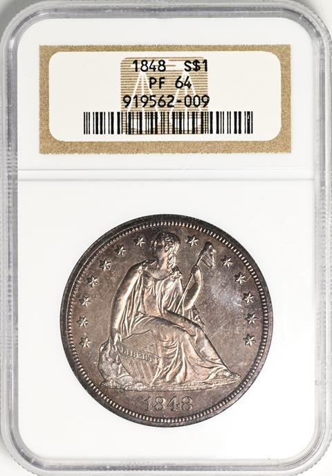 Picture of 1848 LIBERTY SEATED S$1, NO MOTTO PR64 