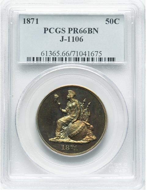 Picture of 1871 50C J-1106 PR66 Brown