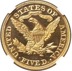 Picture of 1873 LIBERTY $5, CLOSED 3 PR63 Cameo