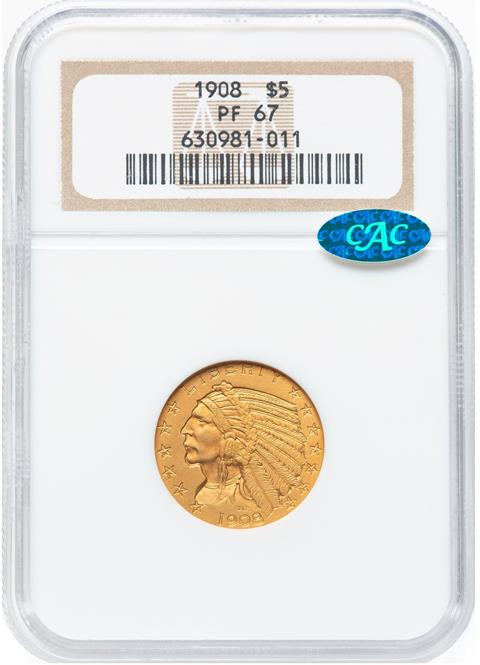 Picture of 1908 INDIAN HEAD $5 PR67 