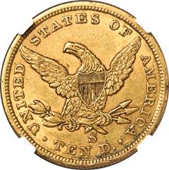 Picture of 1859-S LIBERTY HEAD $10 AU58 
