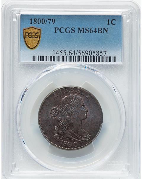 Picture of 1800/79 DRAPED BUST 1C MS64 Brown
