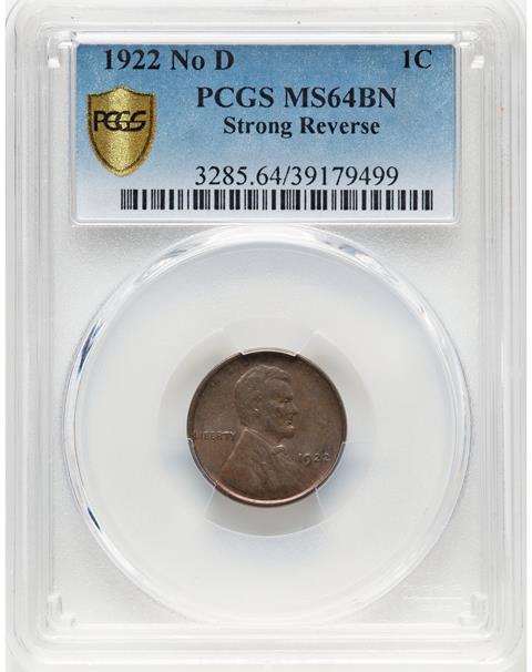 Picture of 1922 LINCOLN BRONZE 1C, STRONG REVERSE MS64 Brown