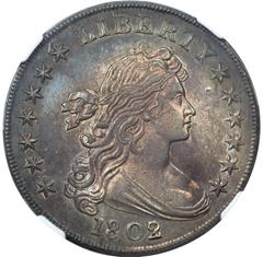 Picture of 1802/1 DRAPED BUST $1, OVERDATE MS62 