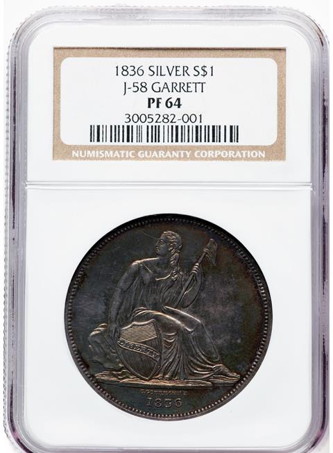Picture of 1836 S$1 J-58 RESTRIKE PR64 
