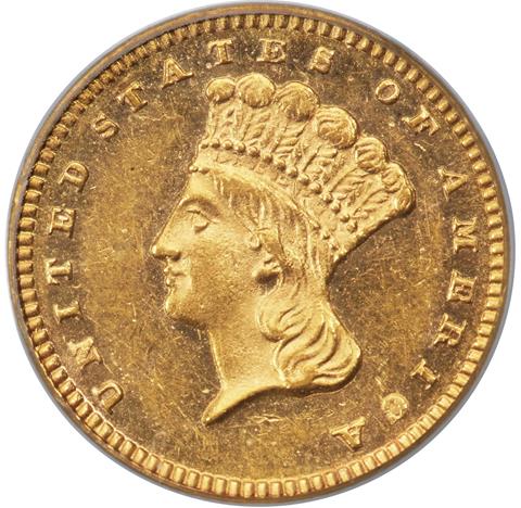 Picture of 1875 GOLD G$1, TYPE 3 MS62 