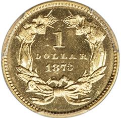 Picture of 1873 GOLD G$1, TYPE 3 PR63 