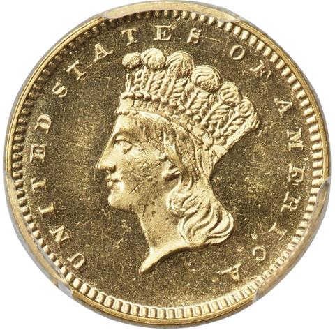 Picture of 1873 GOLD G$1, TYPE 3 PR63 