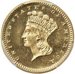 Picture of 1873 GOLD G$1, TYPE 3 PR63 