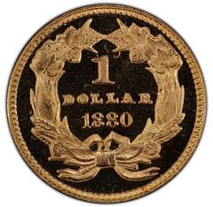 Picture of 1880 GOLD G$1, TYPE 3 PR66+ Deep Cameo