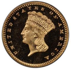 Picture of 1880 GOLD G$1, TYPE 3 PR66+ Deep Cameo