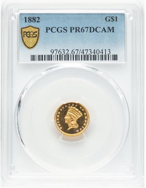 Picture of 1882 GOLD G$1, TYPE 3 PR67 Deep Cameo