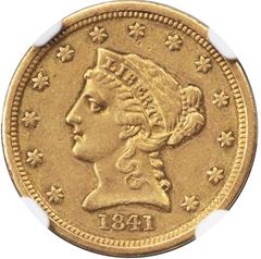 Picture of 1841 LIBERTY HEAD $2.5 PR55 