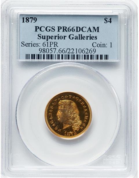 Picture of 1879 $4 STELLA, FLOWING HAIR PR66 Deep Cameo