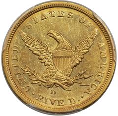 Picture of 1842-D LIBERTY $5, SMALL DATE MS61 
