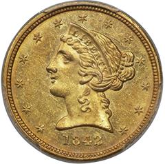 Picture of 1842-D LIBERTY $5, SMALL DATE MS61 