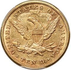 Picture of 1876-CC LIBERTY HEAD $10 AU55 