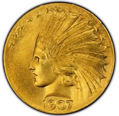 Picture of 1907 INDIAN $10, WIRE EDGE MS65 