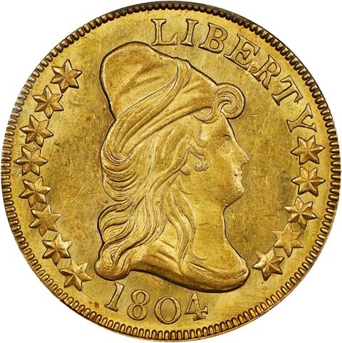 Picture of 1804 DRAPED BUST $10, CROSS 4 MS62 