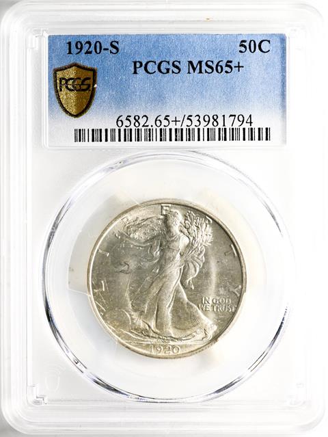 Picture of 1920-S WALKING LIBERTY 50C MS65+ 