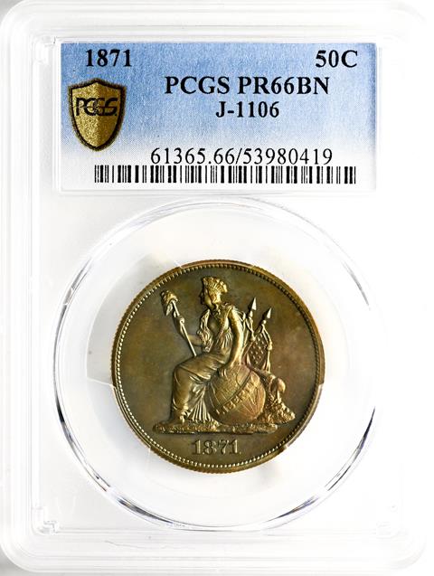 Picture of 1871 50C J-1106 PR66 Brown