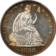 Picture of 1858 LIBERTY SEATED 50C PR65 Cameo