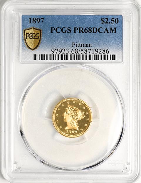 Picture of 1897 LIBERTY HEAD $2.5 PR68 Deep Cameo