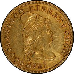 Picture of 1797 DRAPED BUST $10, SMALL EAGLE AU53 