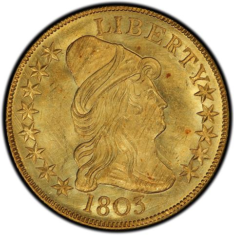 Picture of 1803 DRAPED BUST $10, 14 STAR REVERSE MS62+ 