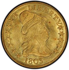 Picture of 1803 DRAPED BUST $10, 14 STAR REVERSE MS62+ 