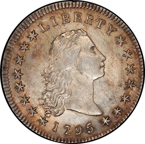 Picture of 1795 FLOWING HAIR $1, 3 LEAVES MS61  Picture of 1795 FLOWING HAIR $1, 3 LEAVES MS61