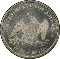 Picture of 1863 LIBERTY SEATED 50C, NO MOTTO MS66 