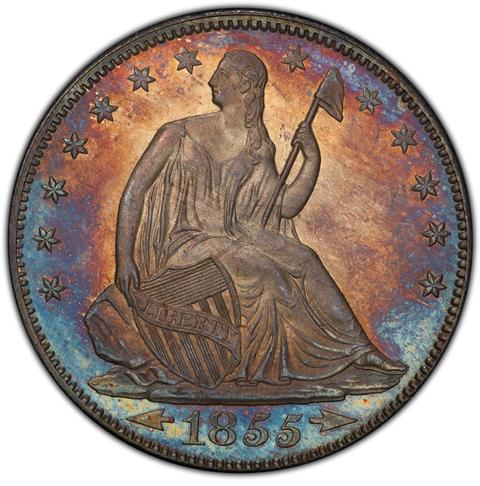 Picture of 1855/54 LIBERTY SEATED 50C, ARROWS PR65 