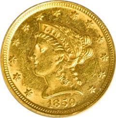 Picture of 1859-D LIBERTY HEAD $2.5 MS62 