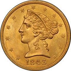 Picture of 1843 LIBERTY $5 MS64 